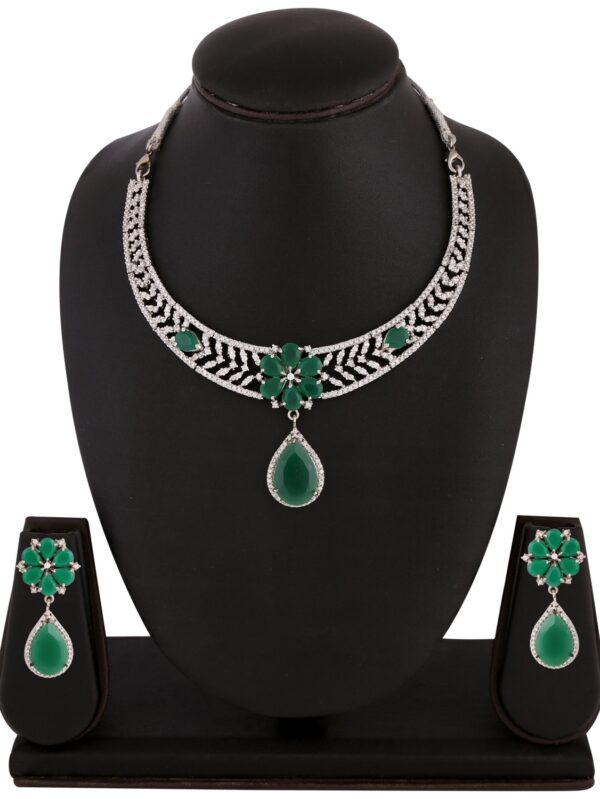 Buy Classic Diamond Delight American Diamond Necklace Set
