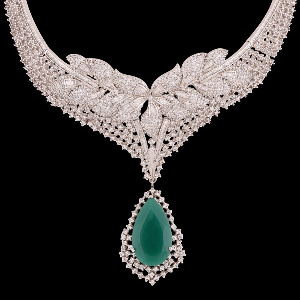 Buy Sparkling Starlight American Diamond Necklace Set - Image 3