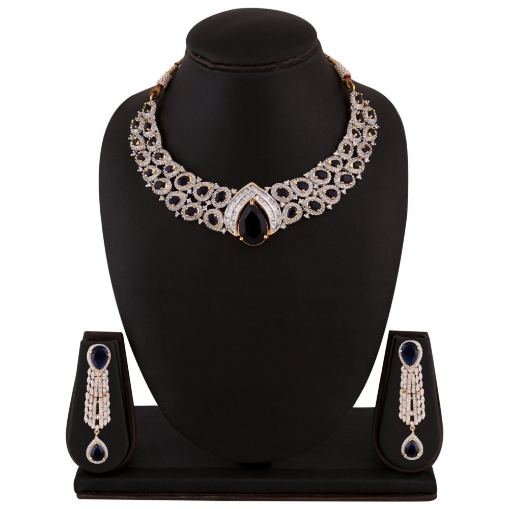 Buy Divine Diamond Dazzle American Diamond Necklace Set