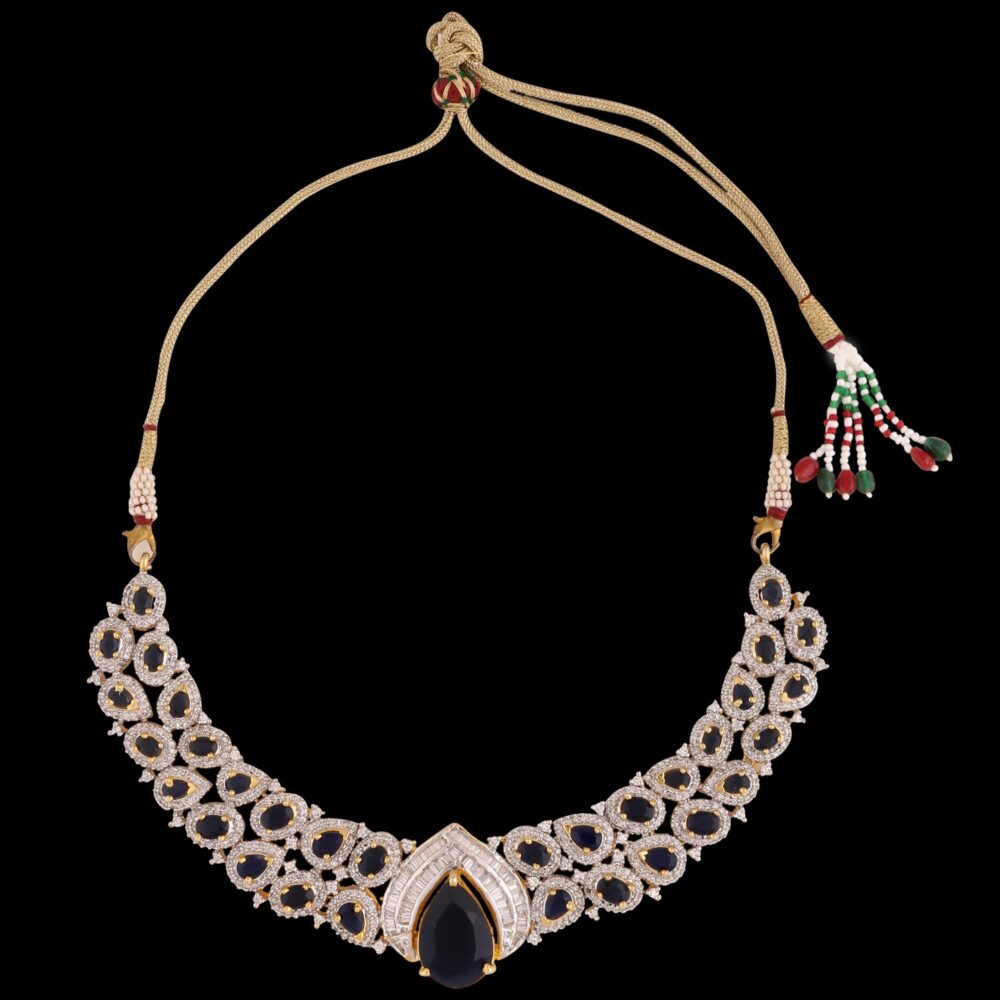Buy Divine Diamond Dazzle American Diamond Necklace Set - Image 5