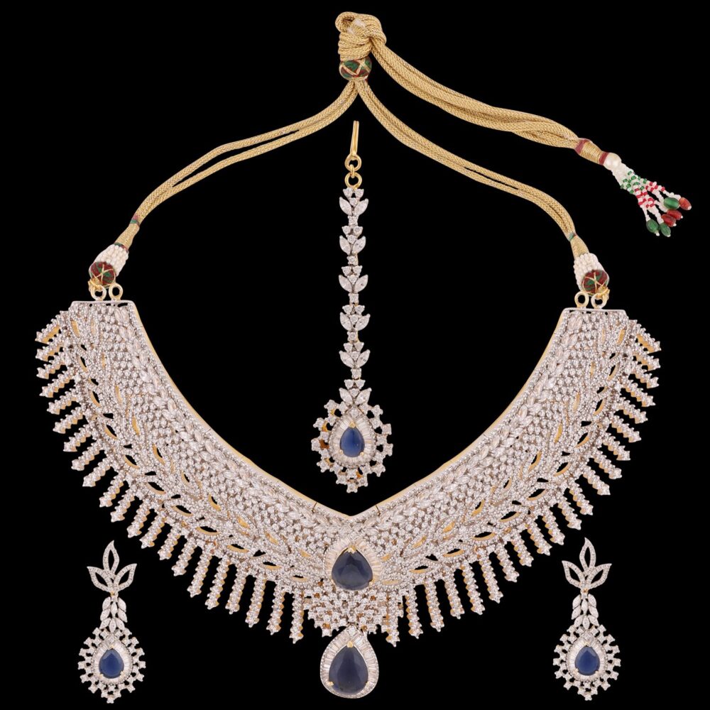 Buy Pearl Prism Paradise American Diamond Necklace Set - Image 7