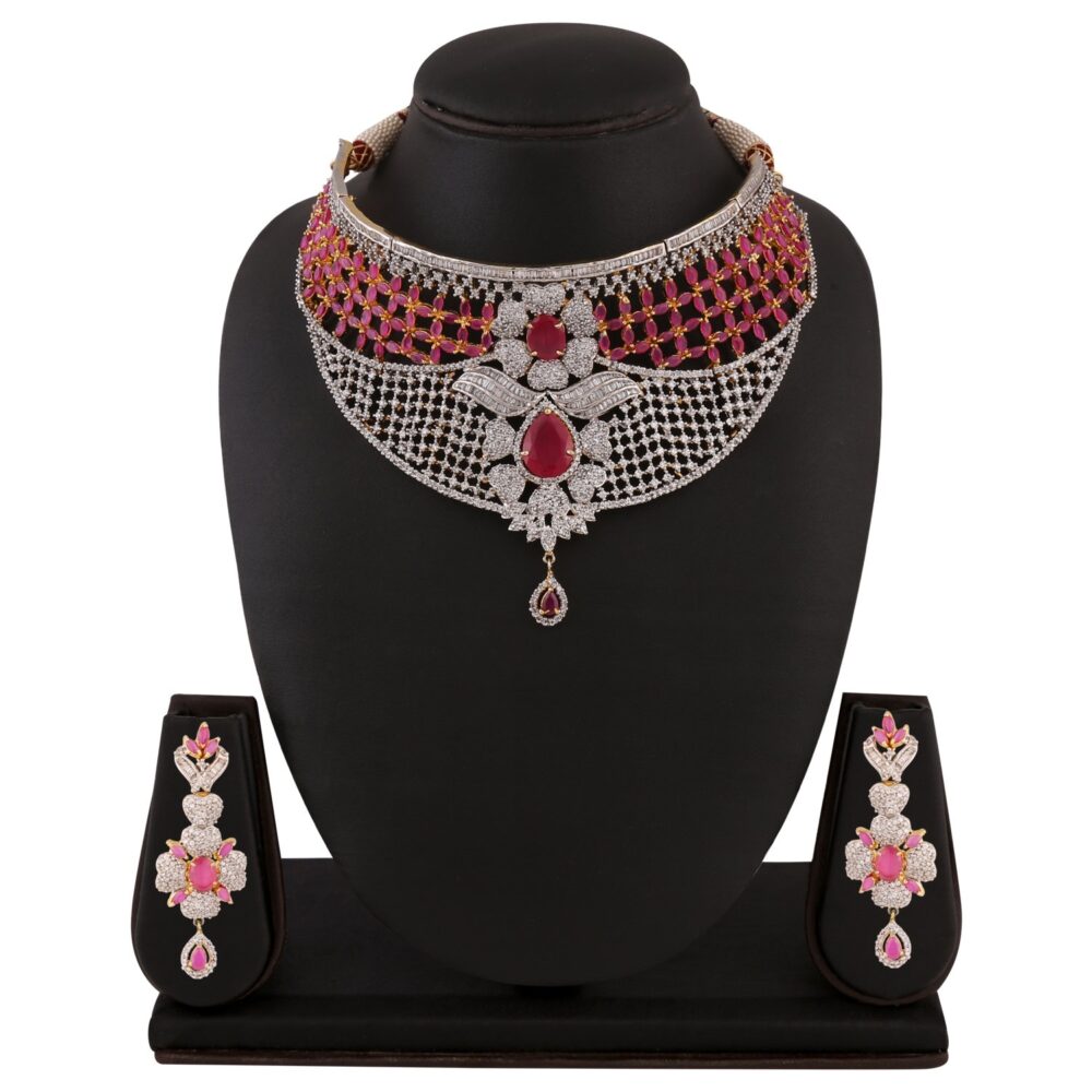 Buy Pink Ruby Stone Symphony Necklace - Image 2