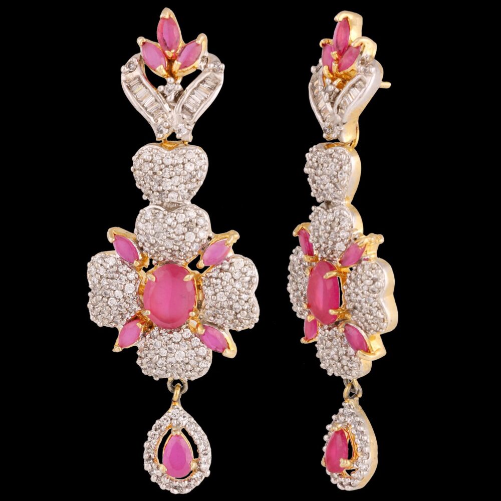 Buy Pink Ruby Stone Symphony Necklace - Image 4