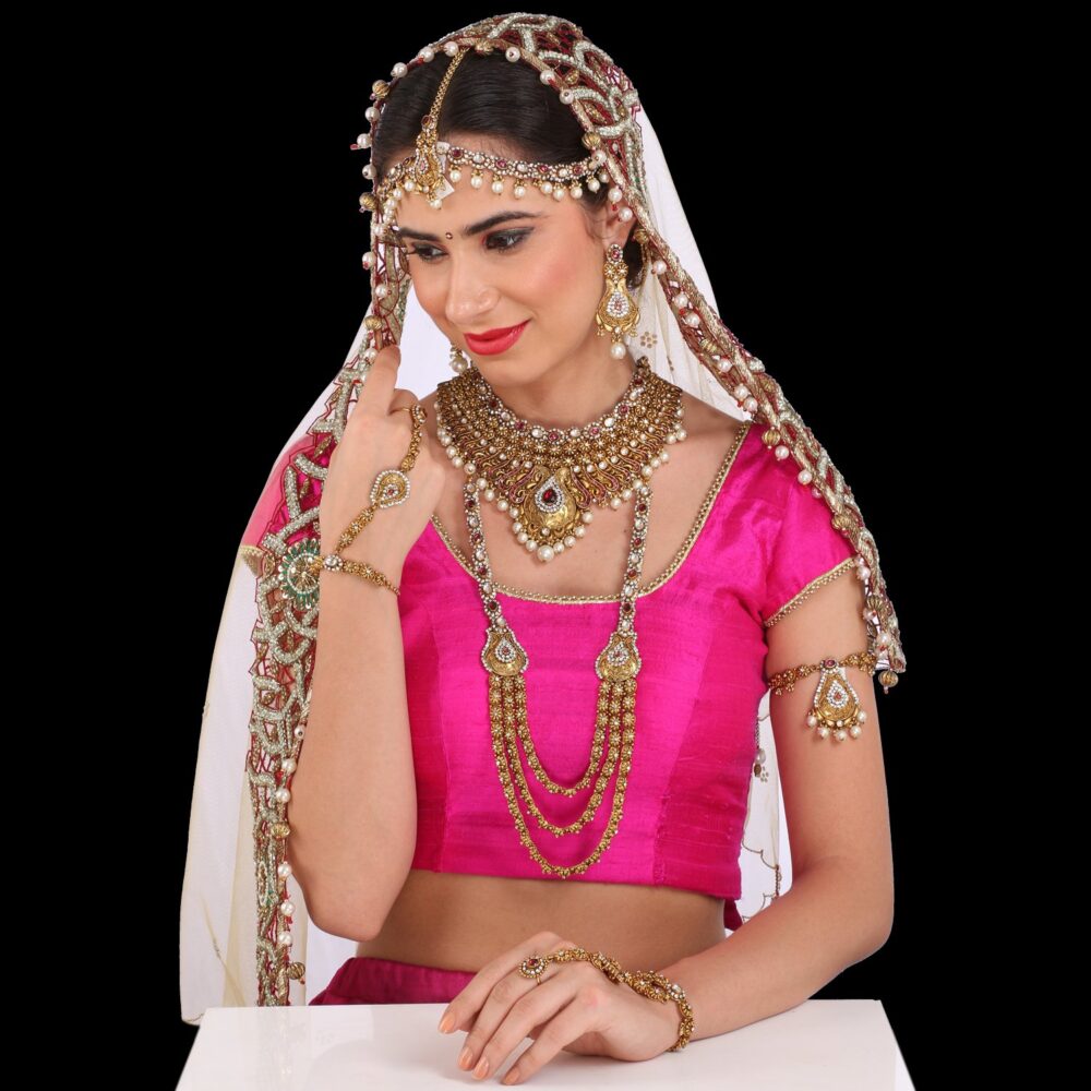 Buy Classic Kundan Bridal Set and (Nose Ring)