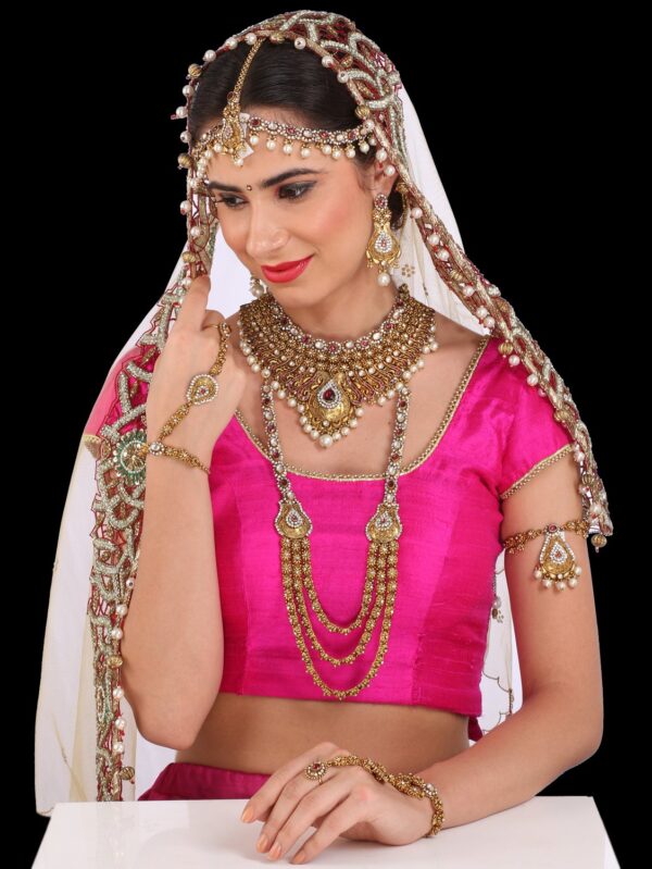 Buy Classic Kundan Bridal Set and (Nose Ring)