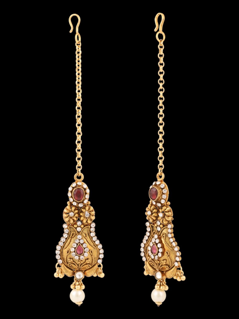Buy Classic Kundan Bridal Set and (Nose Ring) - Image 7