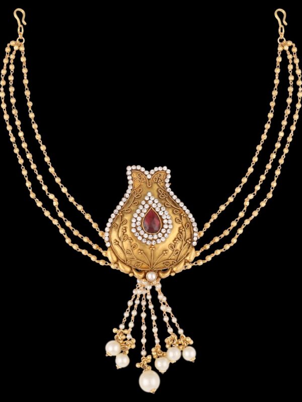Buy Classic Kundan Bridal Set and (Nose Ring) - Image 3