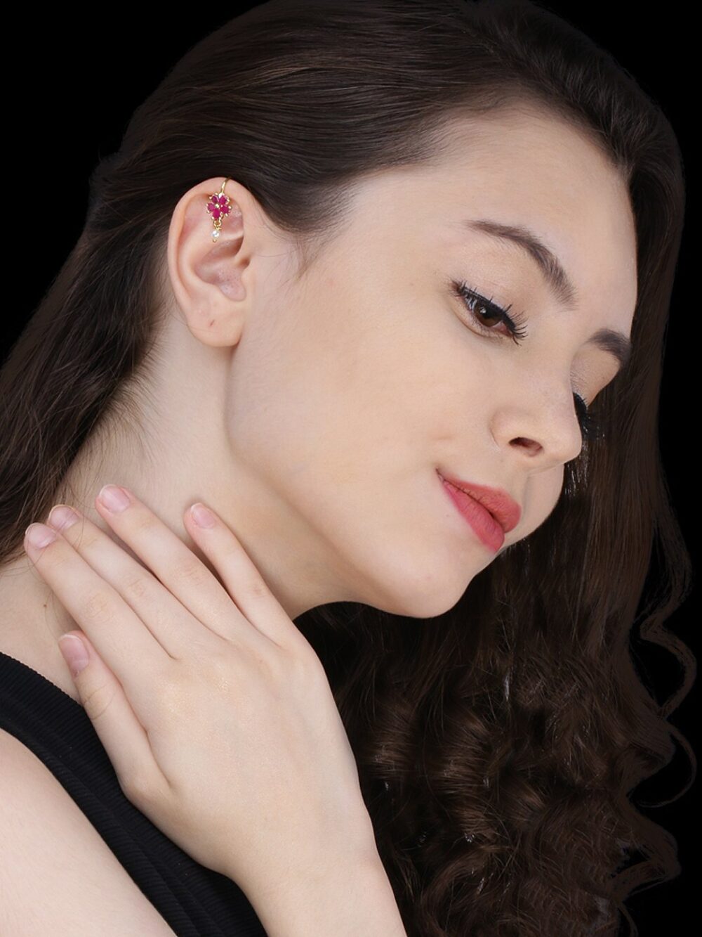 Traditional Micro Gold Polished American Diamond Earrings for Women. EAR841ON - Image 2