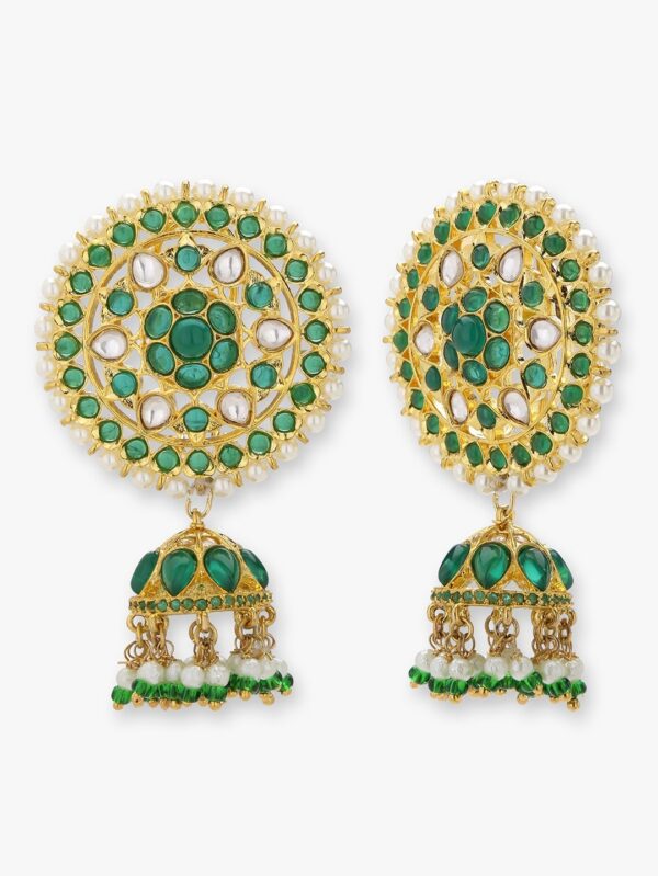 Vintage Floral Helix Clip-On Earrings with Pearl Drop - Image 4
