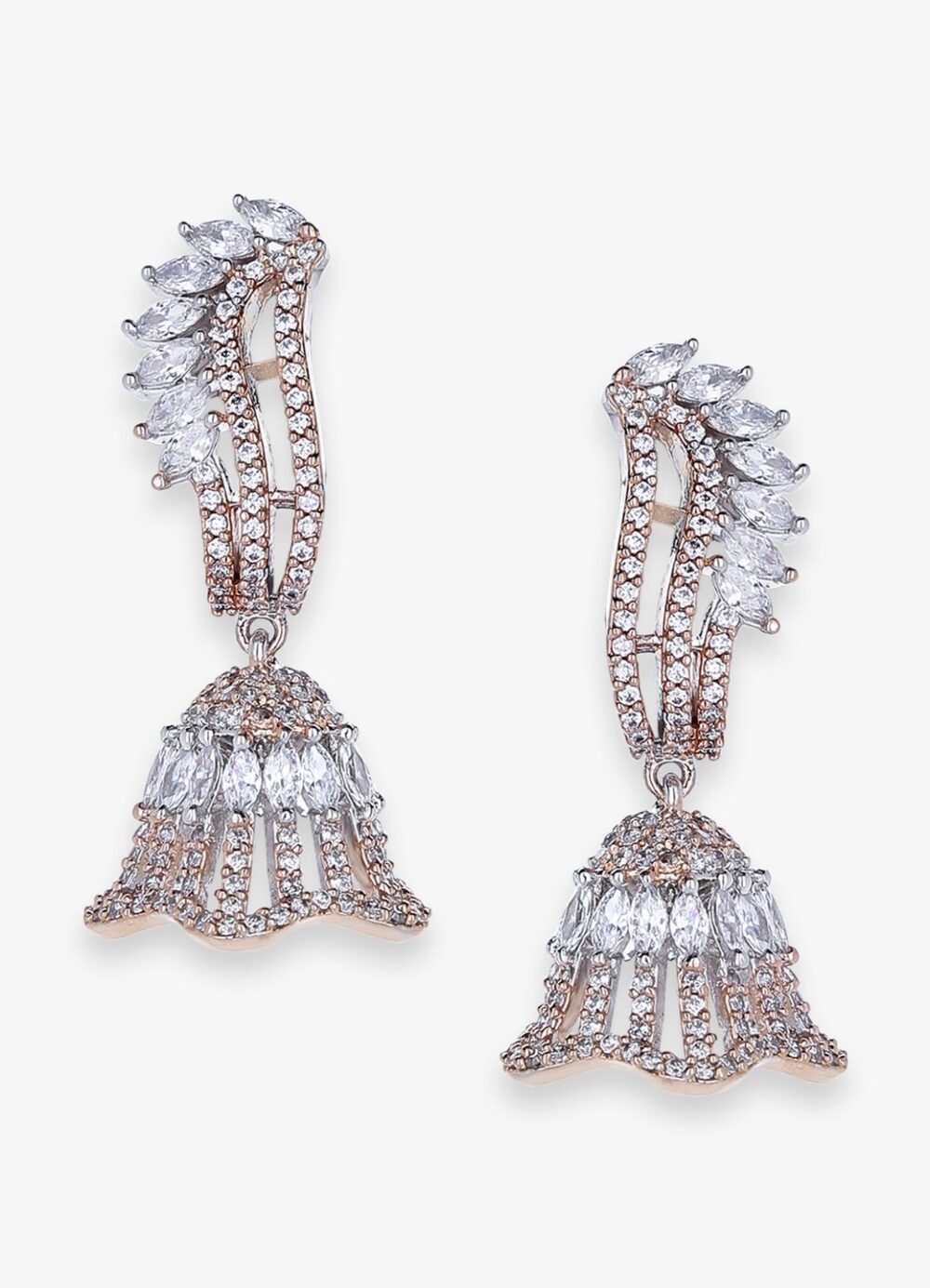 Indian Traditional American Diamond Earrings - Image 3