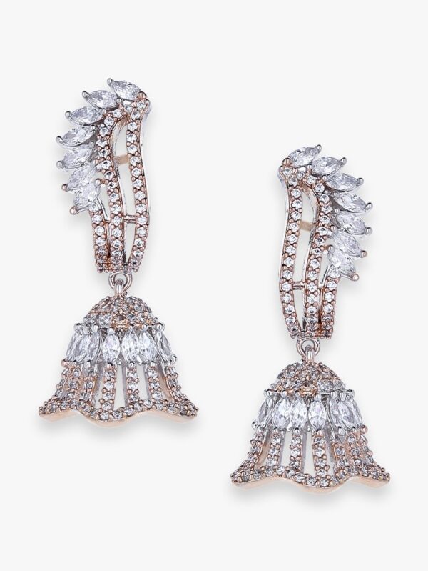 Indian Traditional American Diamond Earrings - Image 3