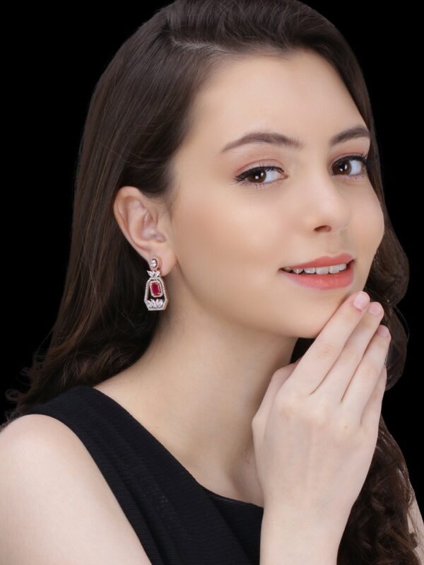 Indian Traditional American Diamond Earrings - Image 2