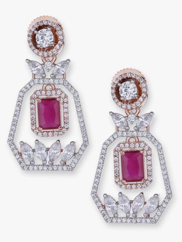 Indian Traditional American Diamond Earrings - Image 3