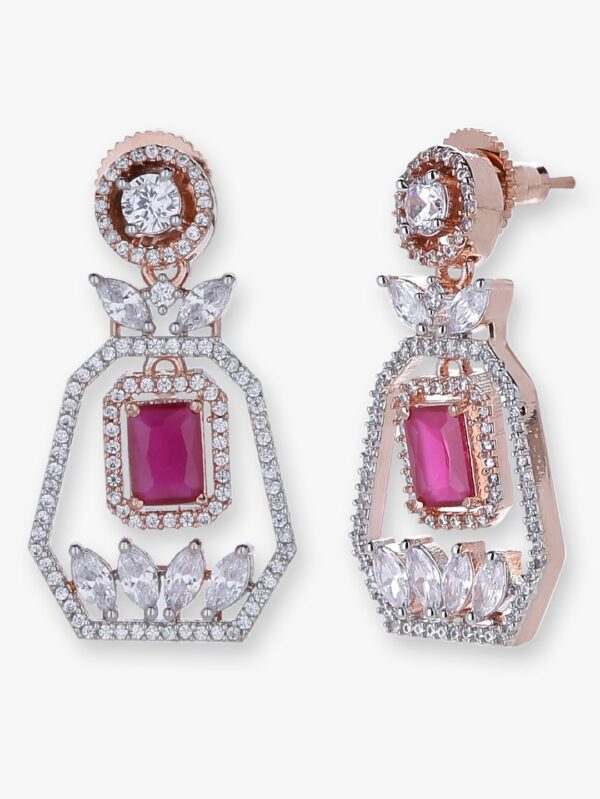 Indian Traditional American Diamond Earrings - Image 4