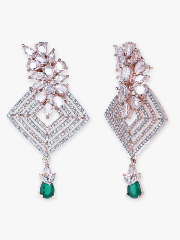 raditional Micro Gold Polished Semi Precious Stone Earrings for Women. EAR957C - Image 4