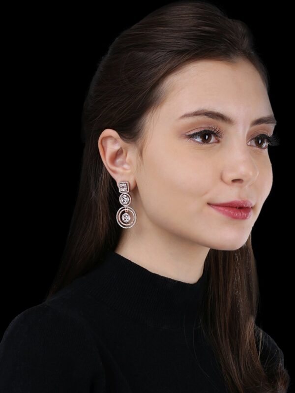 Traditional Micro Gold Polished Semi Precious Stone Earrings for Women. EAR956B - Image 2