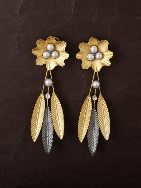 CZ/AD designer earrings with rhodium polish