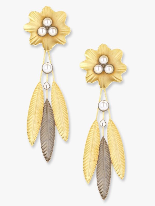 CZ/AD designer earrings with rhodium polish - Image 3