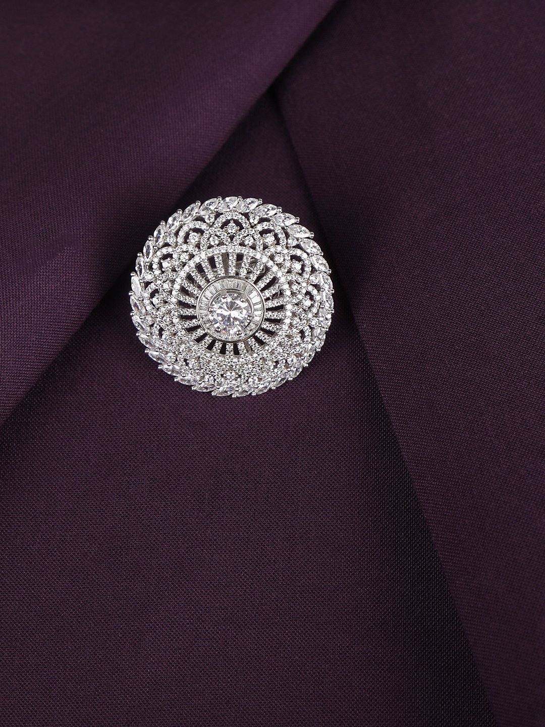 Diamond Floral Finger Ring