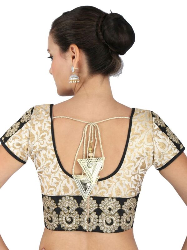 Gold and off-white brocade blouse - Image 4