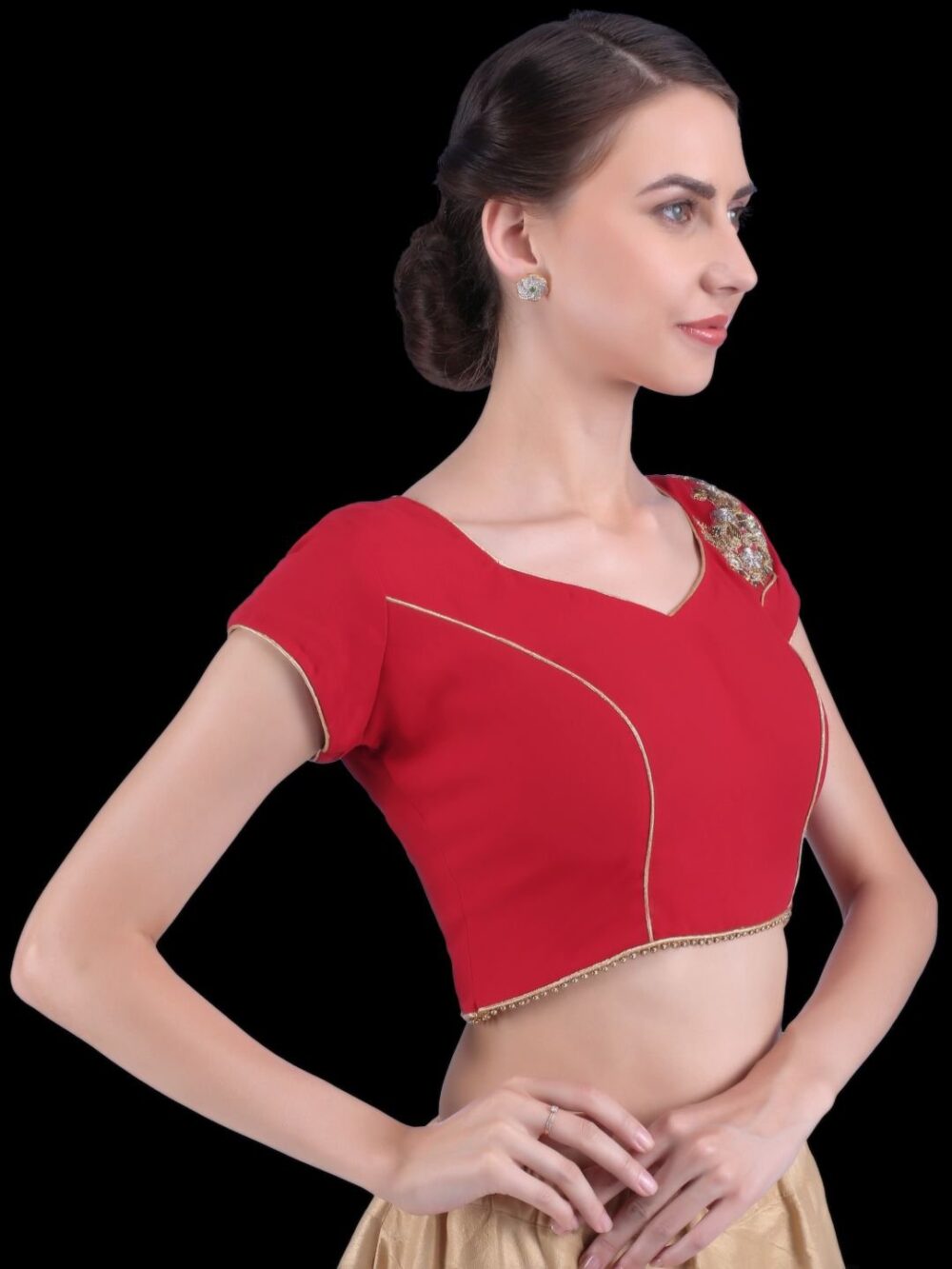 Red georgette blouse - Image 3