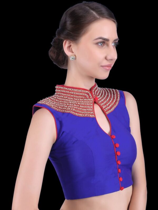 Blue and red blouse - Image 4