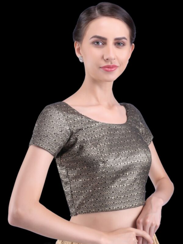 Black brocade blouse - Image 4