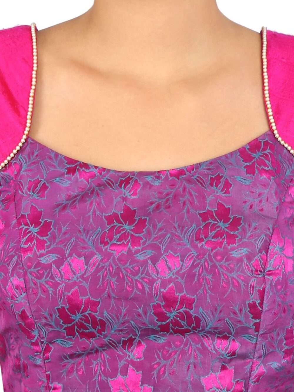Pink purple brocade blouse - Image 5
