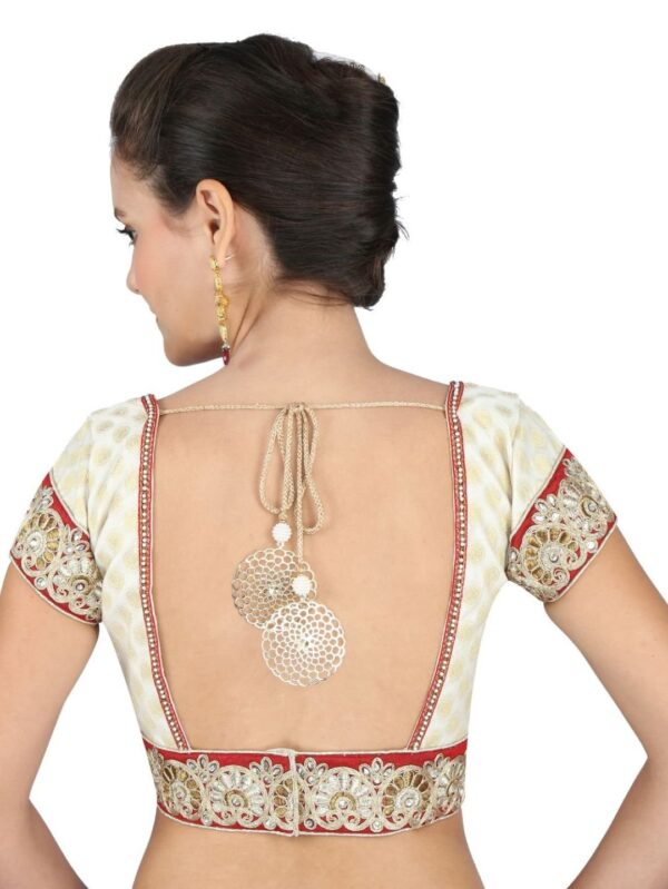 Off-white brocade blouse - Image 4