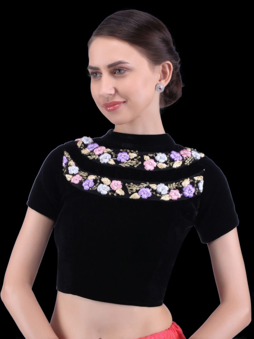 Black velvet blouse