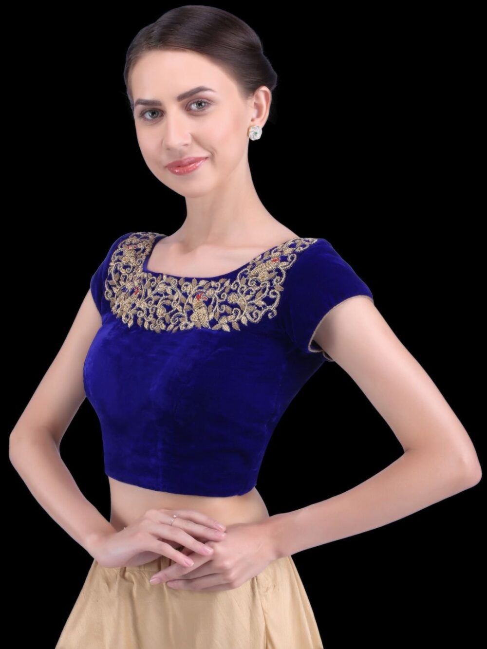 Midnight blue velvet blouse - Image 5