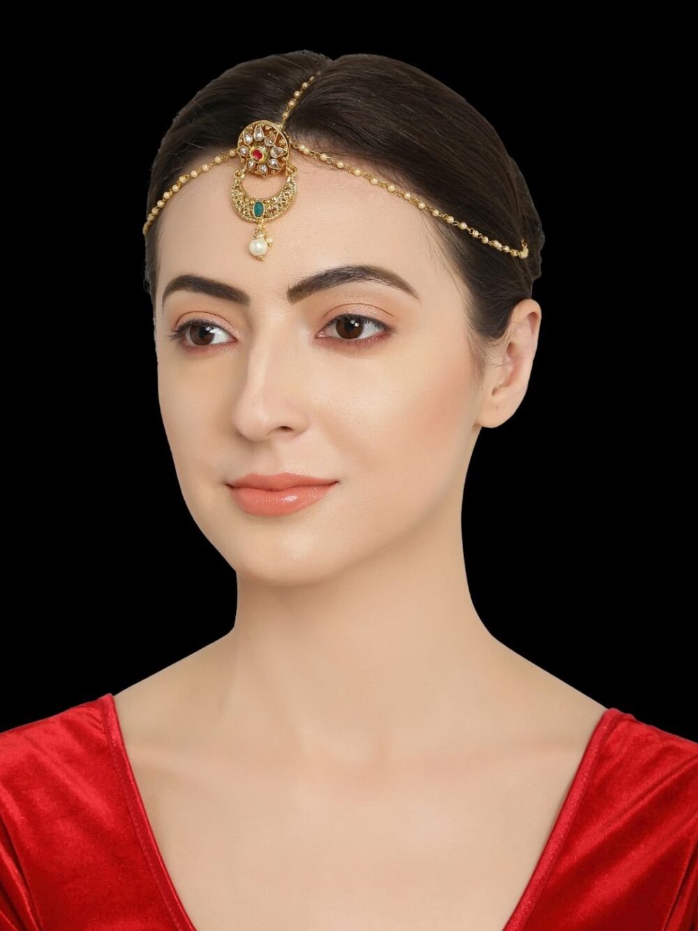 Medium Chand Borla with Dangler Damini - Image 2