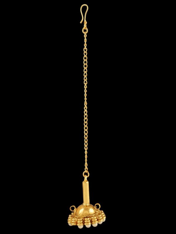 Exquisite Floral Designed Gold Borla with Red Studded Center - Image 3