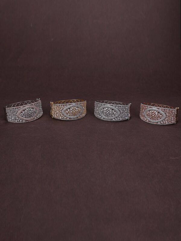 Fancy Micro Gold Polished Pearls Bracelet/ Kada. BR85B - Image 4