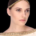 Traditional Micro Gold Polished Semi Precious Stones & Enamel Damini/Maang Tikka/ Matha patti/ Tikk