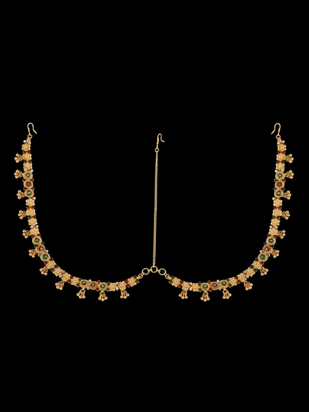 Buy Traditional Semi Precious Stones, Enamel & Pearl Damini - Image 3