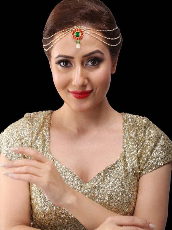 Damini/ Matha Patti/ Head chain/ Head Accessory/ Indian Hair Accessory/ Hair Accessory for women - Image 2