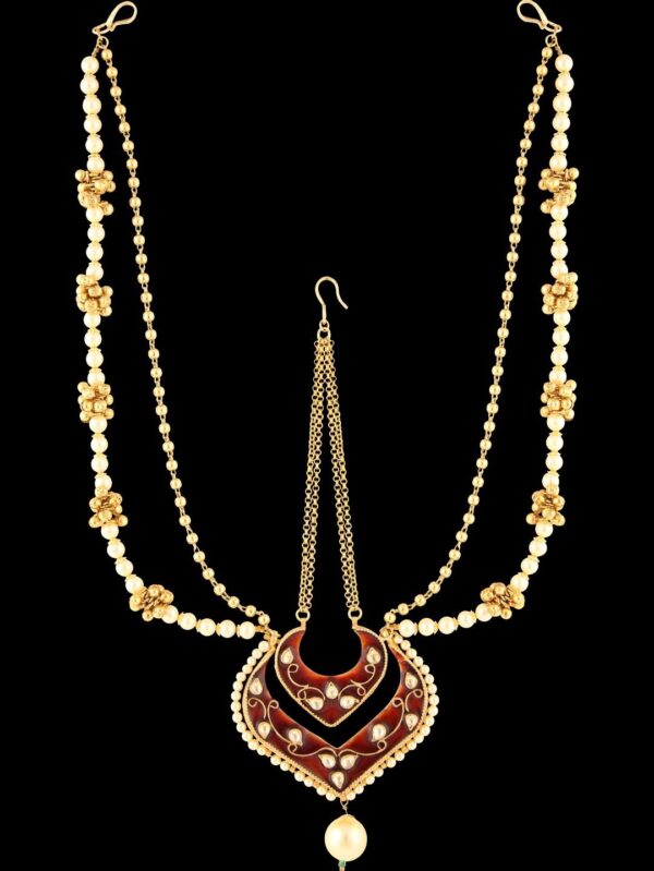 Damini/ Matha Patti/ Head chain/ Head Accessory/ Indian Hair Accessory/ Hair Accessory/ Maang Tikka - Image 5