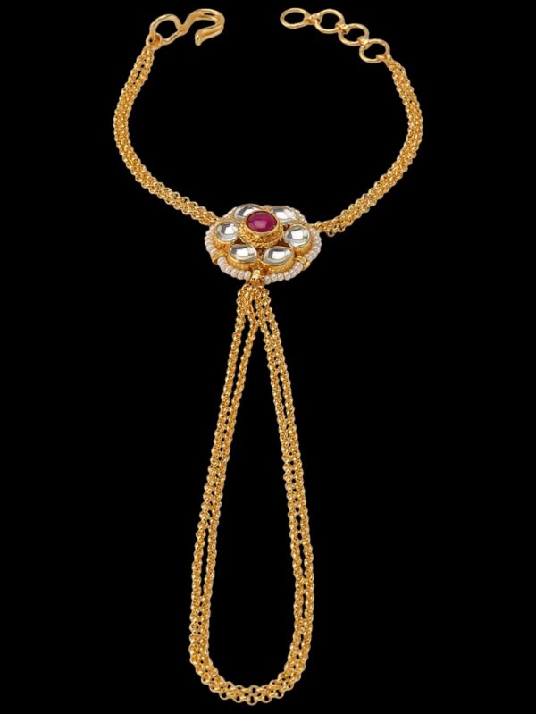 Buy Alluring kundan hathphool - Image 5