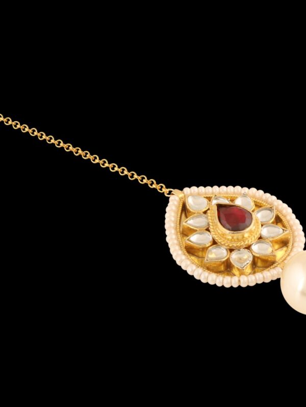 Exceptional Traditional Style White Pear Manng Tikka/ Matha Patti/ Passa/ Head Chain - Image 4