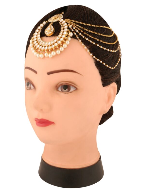 Terrific One Side chain Design Damini Style Maang Tikka/ Matha Patti/ Head Chain/ Passa - Image 4