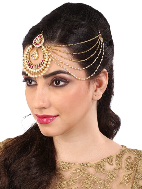 One Side Chain Style Terrific Design Maang Tikka/ Matha Patti/ Head Chain/ Passa