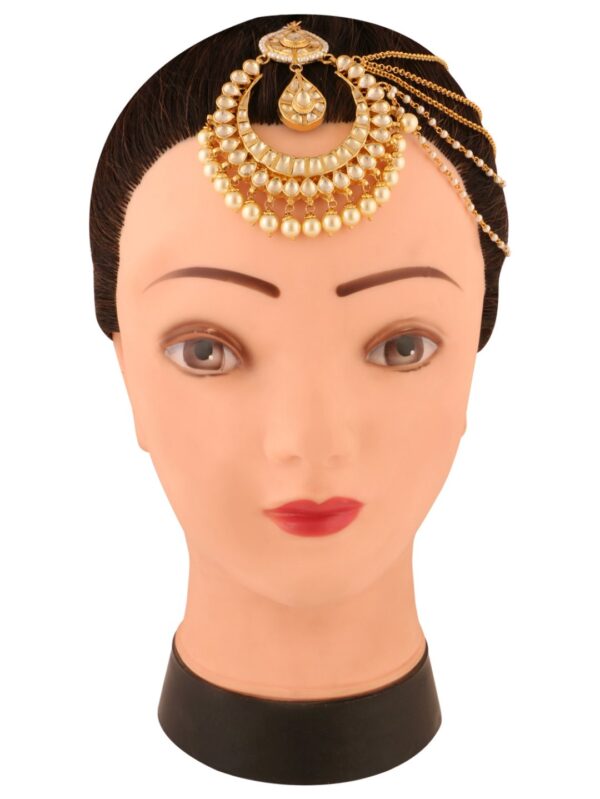 Momentous One Side Chain Style Damini/ Polki/ Maang Tikka/ Matha Patti/ Head Chain/ Passa - Image 8