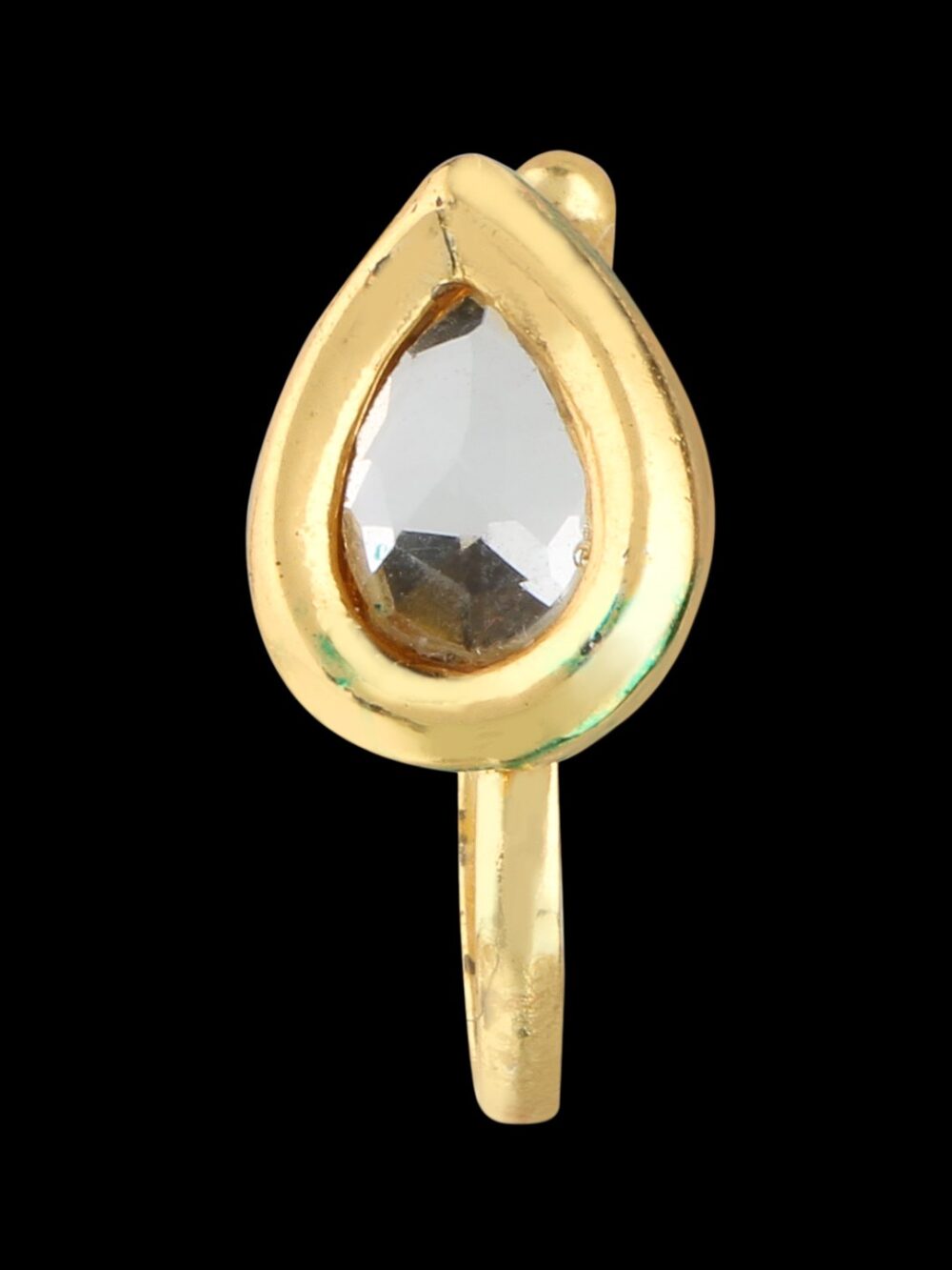 Micro Gold Polished Semi Precious Kundan Nath/ Nose Pin/Nose Ring. N130ON - Image 3