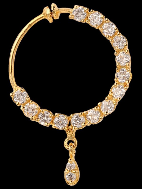 Micro Gold Polished Semi Precious Stones Nath/ Nose Pin/Nose Ring. N184BON - Image 3