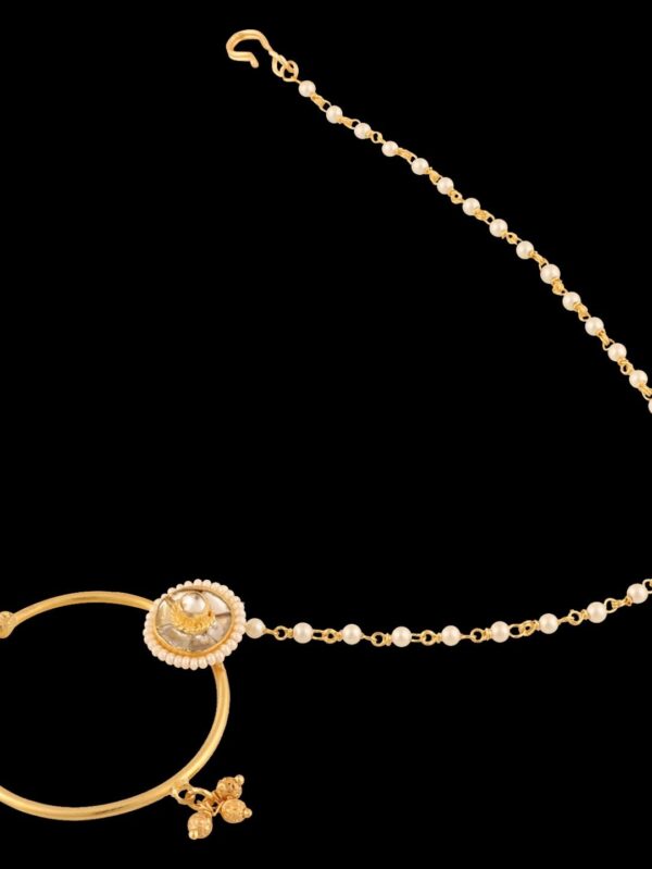 Traditional Micro Gold Polished Nath Polki/Kundan N293AON - Image 3