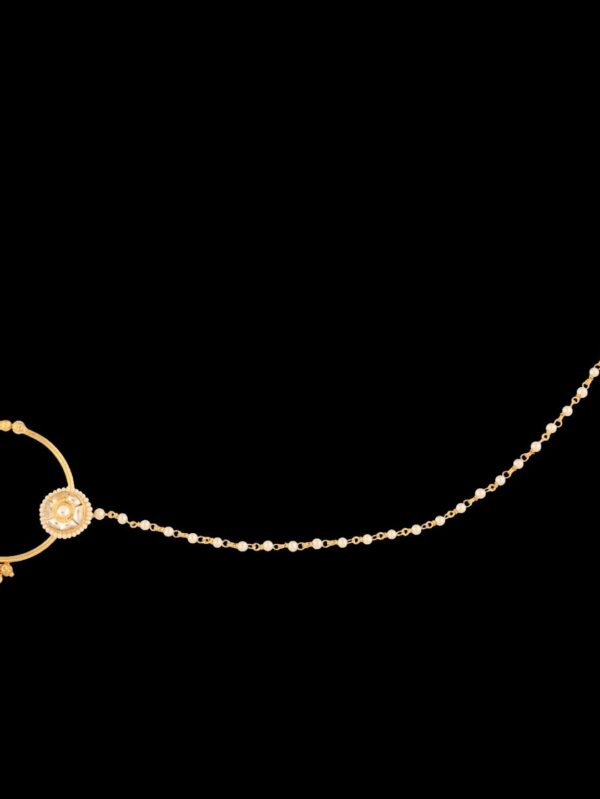 Traditional Micro Gold Polished Nath Polki/Kundan N293AON - Image 4