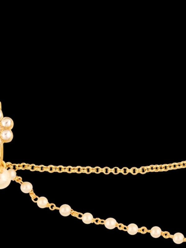 Traditional Micro Gold Polished Nath Polki/Kundan N294AON - Image 4