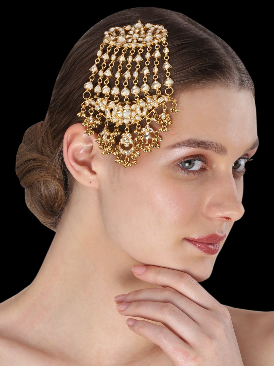 Buy Unique Traditional Golden Big Damini/ Kundan Tikka/ Passa/ Head Chain