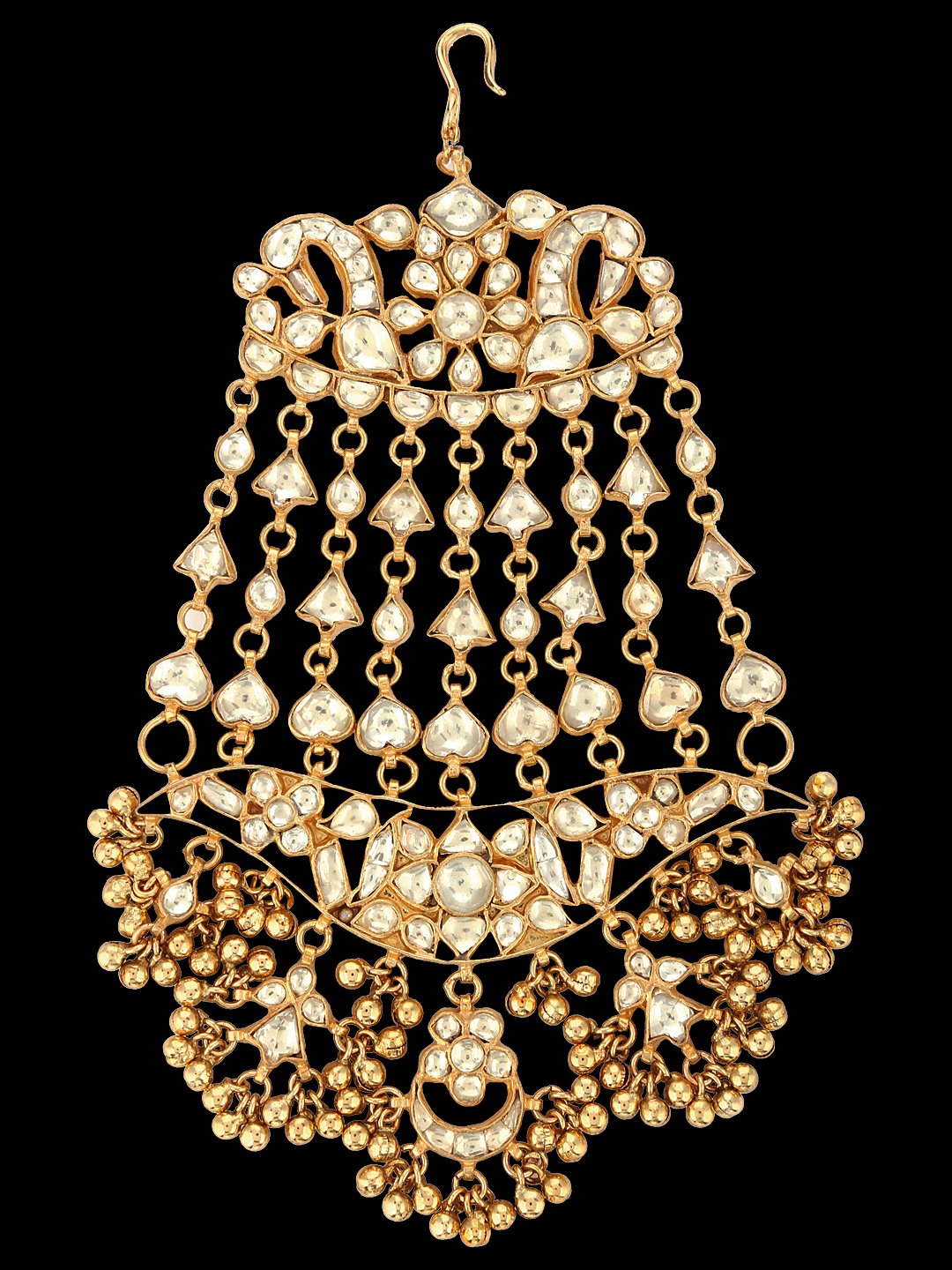Buy Unique Traditional Golden Big Damini/ Kundan Tikka/ Passa/ Head Chain - Image 3